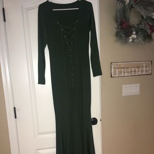 Floor length, stretch material mermaid gown